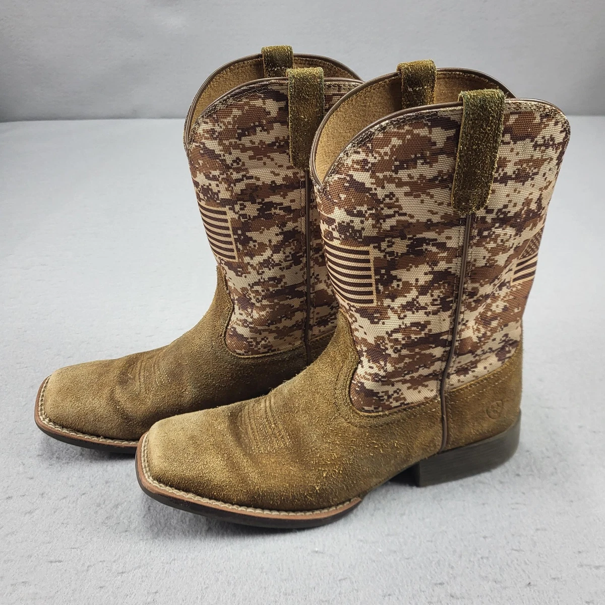 ARIAT Sport Patriot Western Boot Mens 8 EE Antique Mocha Suede Sand Camo Print Ariat Youth Patriot Leather Western Boots – Boot Country main image 3