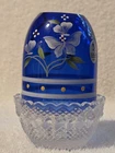 Fenton Fairy Lamp Blue Flower Butterfly Garden