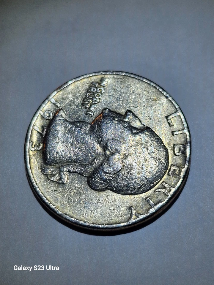 1973 Washington Quarter, Rare,DDO/DDR Die Errors, Off-centered & Letters On Rim! - Image 3 of 4