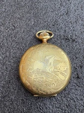 Arnex Horse dial Pocket Watch 17 J Incabloc Swiss Made Works Vintage  Hunting