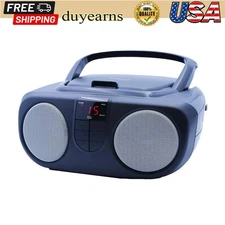 Portable CD Radio Boombox W/ Stereo Speaker & Backlit LCD Display Programmable