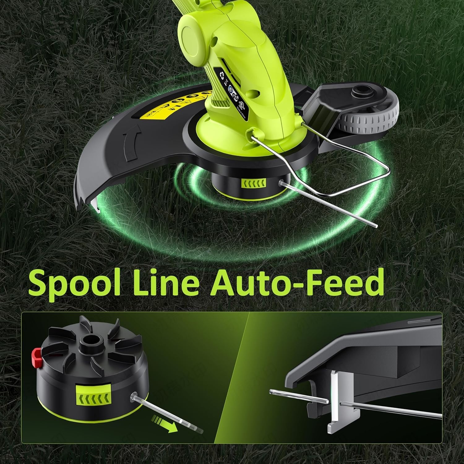 Electric String Trimmer Cordless with 2x2.0Ah Battery, 20V Weed Wacker Weed Eate