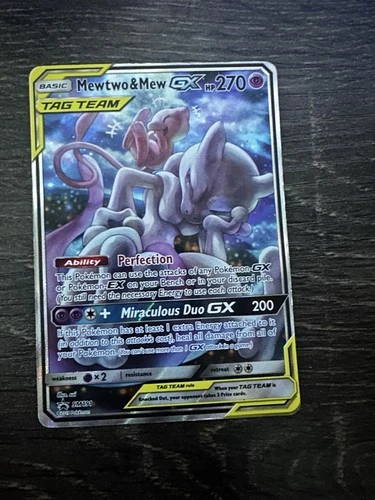 Pokémon TCG Mewtwo & Mew GX SM191 Holo Trading Card.
