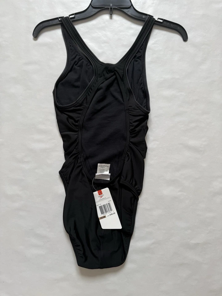 2 por $20. Traje de baño Speedo de una pieza para mujer talla 12/38 negro carbón nuevo Foto 2 de 3
