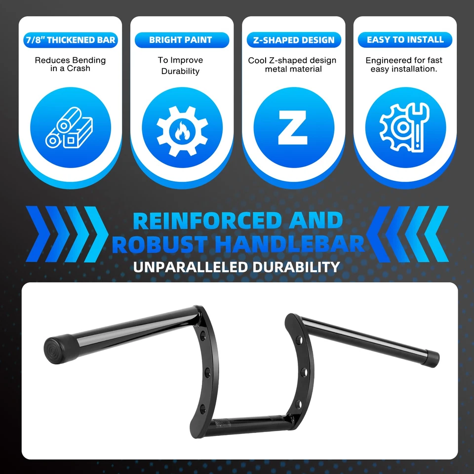 Подвеска для руля Honda Rebel 250 300 450 500 1100 7/8 дюйма подъем 7 дюймов Z-Bar сделано в США - Изображение 2 из 4