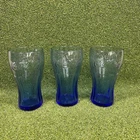 Vintage McDonald's Coca-Cola Blue Drinking Glasses Set of 3