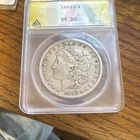 1892 S Morgan Silver Dollar $1 San Francisco ANACS VF 30 0.9 Fineness Coin