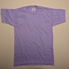AUTHENTIC VINTAGE 80s Cal Cru Purple Blank Basic Short Sleeve T-Shirt M - 4828
