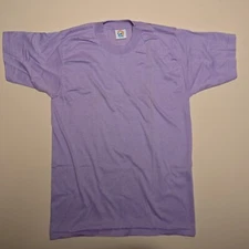 AUTHENTIC VINTAGE 80s Cal Cru Purple Blank Basic Short Sleeve T-Shirt M - 4828