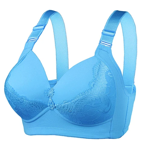 Women's Full Cup Bra Floral Lace Non-Padded Non-Wired Cool Comfort Plus Size D - Picture 4 of 18