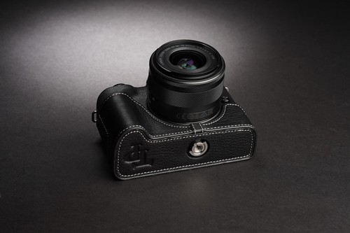 Genuine Real Leather Half Camera Case Bag Cover for Canon EOS M50 M50 Mark ii - Picture 13 of 47