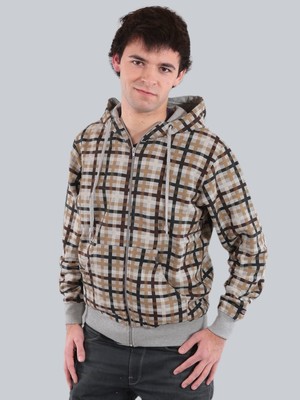 Dickies Sweatshirt Kapuzenpullover ''Bronson'' brau-grau-beige kariert Gr: S, M, L
