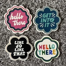 Stoneware Sentiments Coaster Set Tabitha Brown for Target Hello Retro Vibes Pink