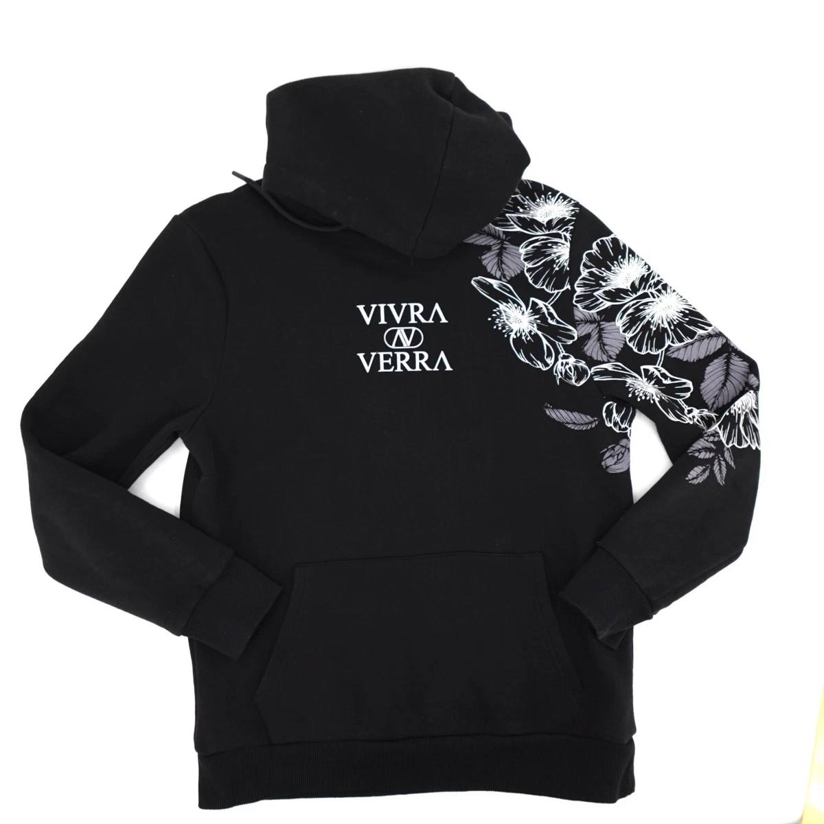 River Island Sweater Womens Medium Black Floral Grpahic PUllover