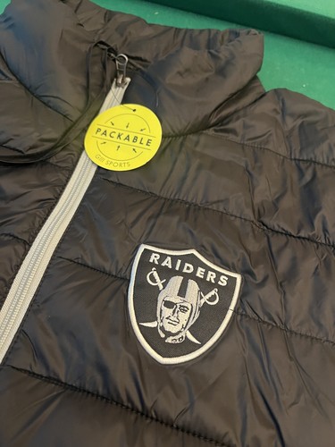 Las Vegas Raiders Puffer Jacket Mens Extra Large G-III Carl Banks Packable NFL - Picture 2 of 7