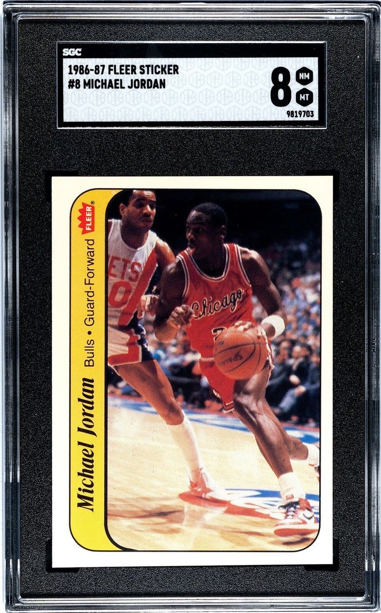 Michael Jordan 1986-87 Fleer Sticker Rookie Card (RC) #8