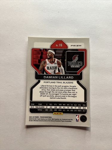 2021-22 Panini Prizm - Ice Prizm #116 Damian Lillard - Bild 2 von 2