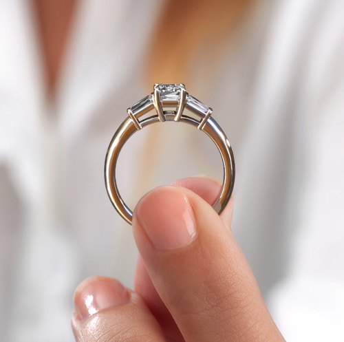 Solid 950 Platinum Diamond Wedding Ring Emerald Cut 1.35 Ct GIA IGI Lab Grown - Picture 9 of 13