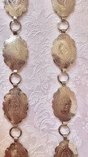 Vintage Concho Belt Silver Tone Southwestern Design Adjustable To 34 Inches