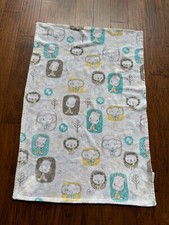 Fisher Price Lion Giraffe Elephant Large Baby Blanket Soft Push Lovey  EUC