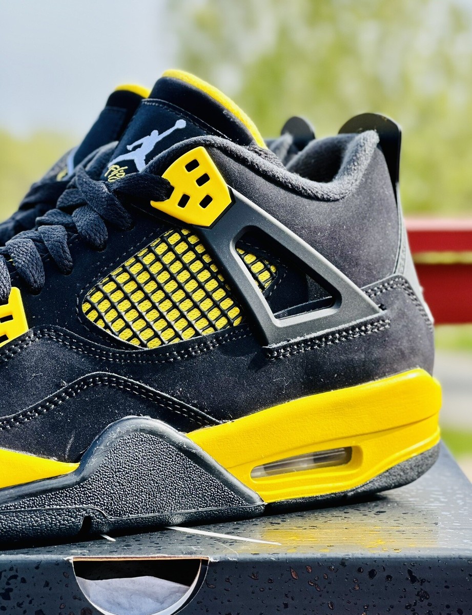 Nike Air Jordan 4 Yellow Thunder Size 7Y Cement Black Bred Red Max