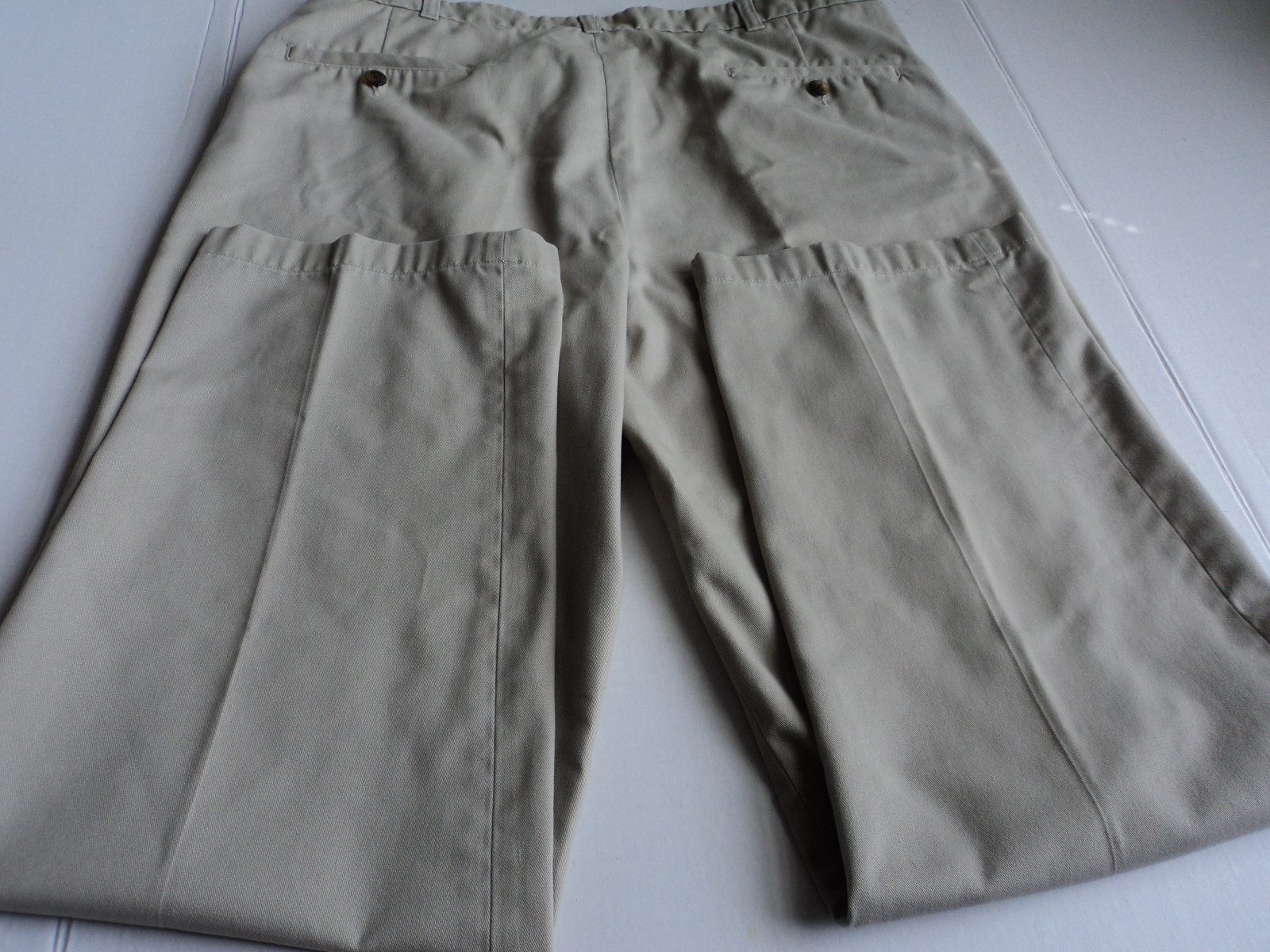 HAGGAR WPL386 36 X 32 LIGHT TAN PLEATED FRONT POLYESTER/ COTTON PANTS eBay