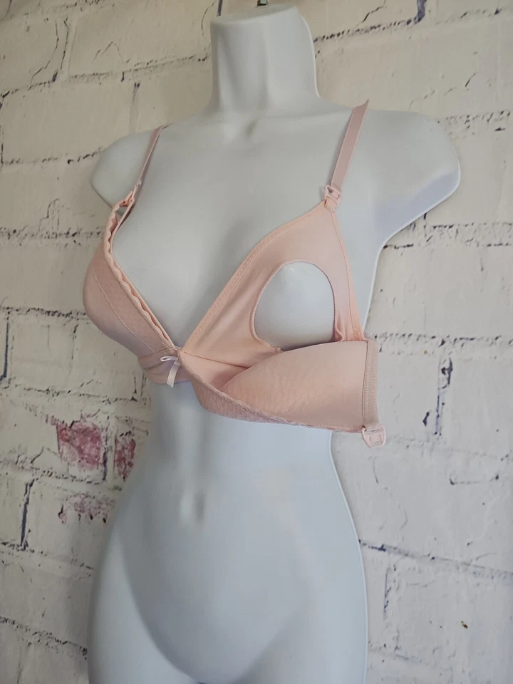 Sujetador de lactancia rosa Lamaze talla XL inalámbrico con clip ligeramente forrado correas ajustables Foto 4 de 4