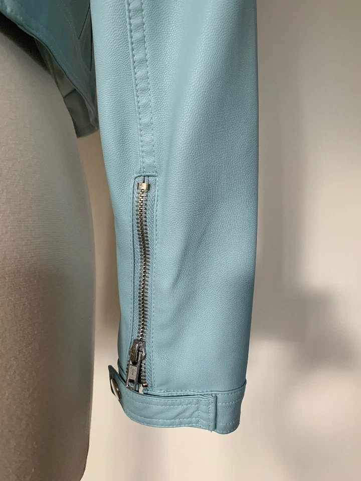 Chaqueta Moto GB Pequeña Robin Color Huevo Imitación Cuero Nueva Foto 4 de 4