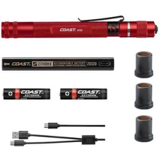 Coast Products 21517 HP3R LED USB Rechargeable Penlight 500 Lumen RED