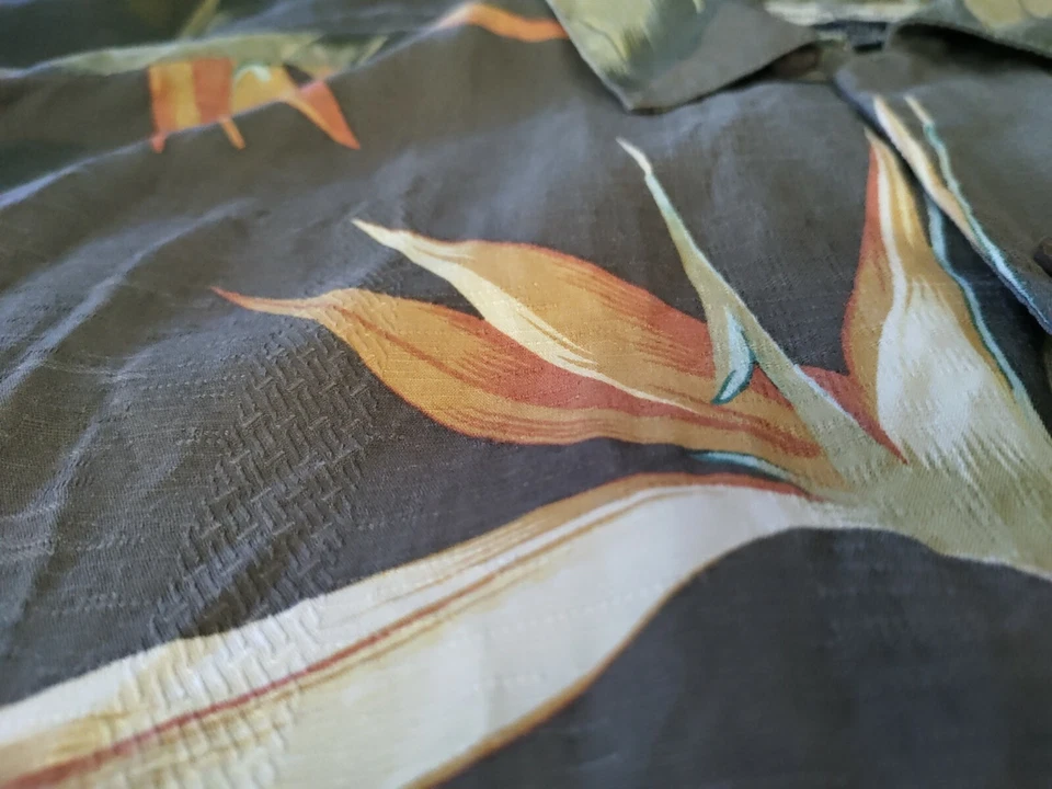 Camisa Tommy Bahama Marrón Multicolor Playa Floral 100% Seda Manga Corta L COMO NUEVA  Foto 4 de 4