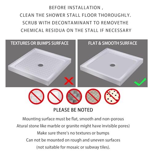 Shower Stall Mat Non Slip, 21x21 Inch, Soft Square Bath 21 x 21 Inches Clear - Picture 4 of 6