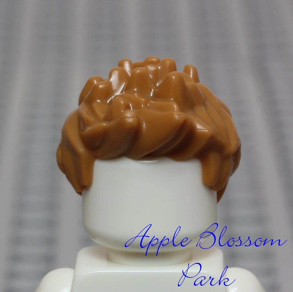 LEGO Minifig Boy Spiked MED BROWN HAIR - Police Male Minifigure Spiky Head Gear - Image 2 of 4