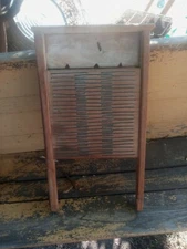 **AWESOME  OLD LOUISIANA CYPRESS HANDMADE  1800s SCRUB / WASH BOARD ! SCARCE**