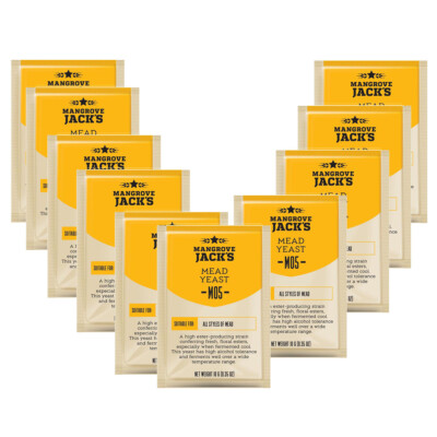 10 x Mangrove Jack's M05 Mead Beer Yeast 10g Home Brew Sachet