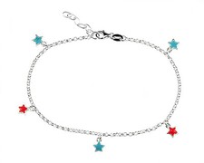 925 Sterling Silver Star Charm Anklet - Ankle Bracelet