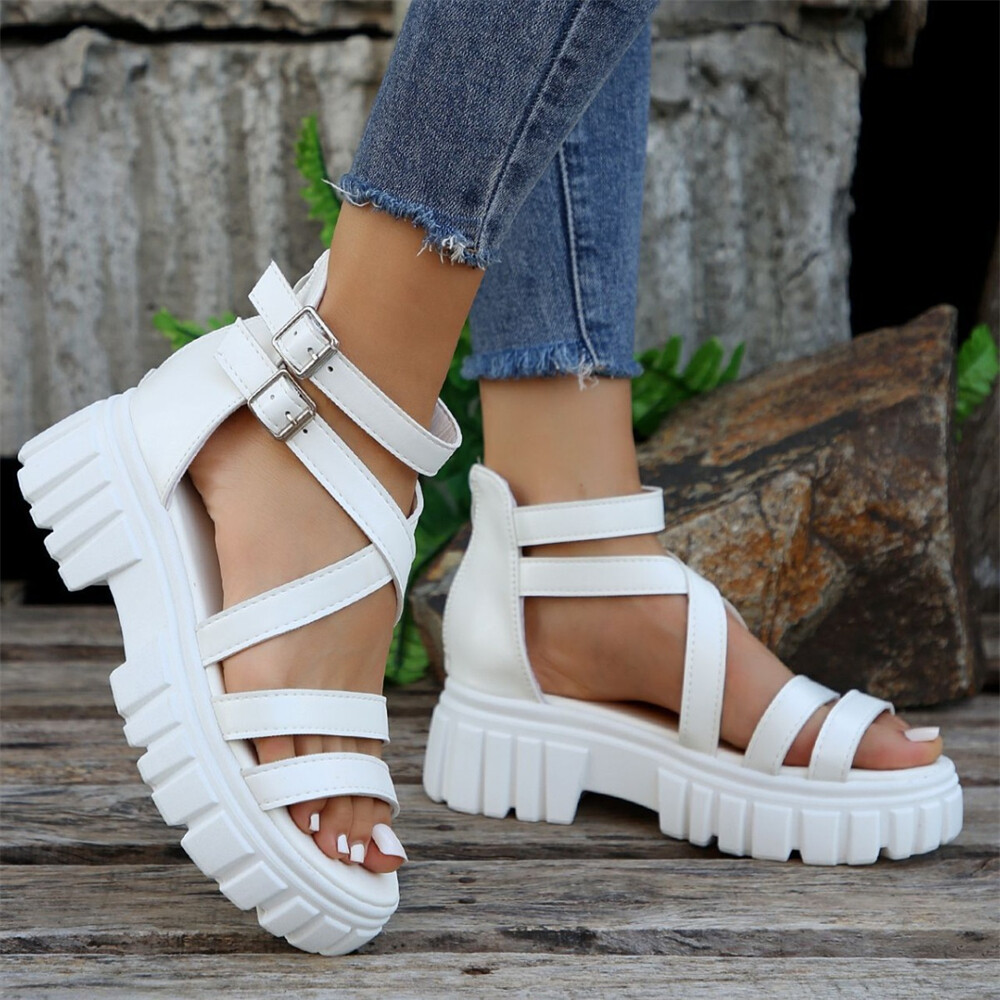 FROST PLATFORM SANDALS ホワイト　新品未使用　M 完売商品 Amazon.com | Project Cloud Wedge Platform Sandals For Women