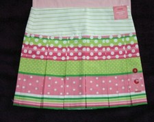 Gymboree SPRING FUN Skirt Pleated Stripes Polka Dots Pink Green NWT 3 4 7