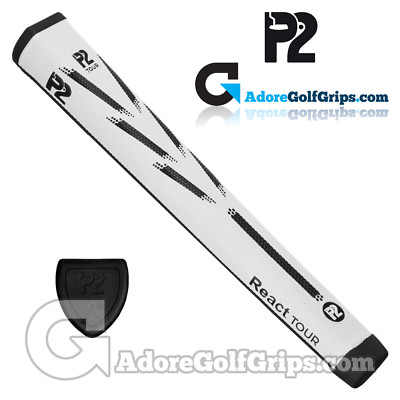 P2 React TOUR Jumbo Puttergriff (leicht) - weiß / schwarz + gratis Band