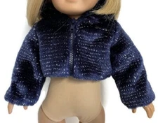 Navy and Silver Hooded Jacket Clothes for 18 inch Dolls Girl