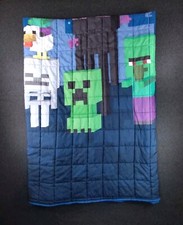 Set-5 CUSCINI copriletto matrimoniale MINECRAFT OTTIMO trapunta VEDI👀📏📸 B45.7GA-2062