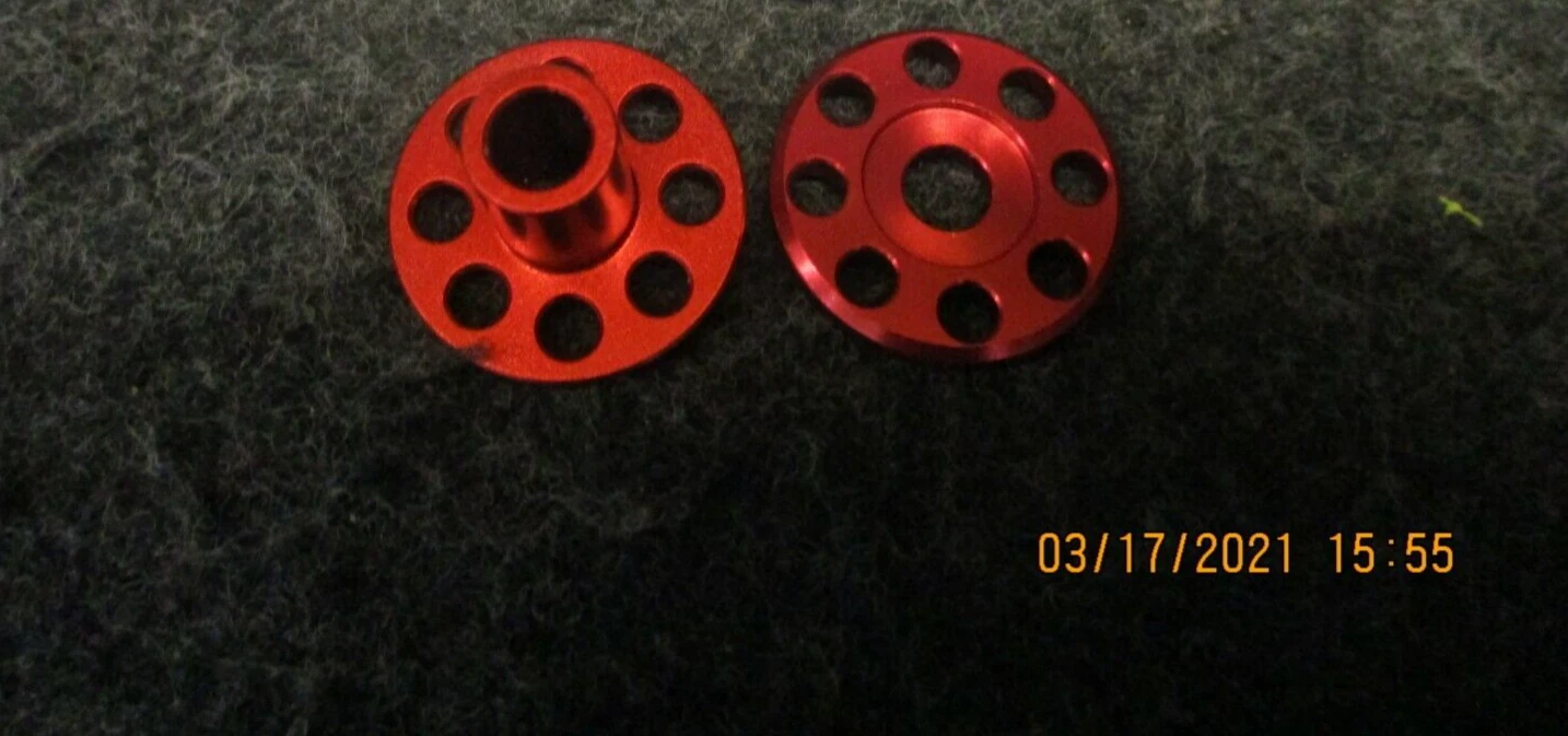 Honda CR125 2004 DOCWOB red alloy exhaust pipe top hat washers fitting kit