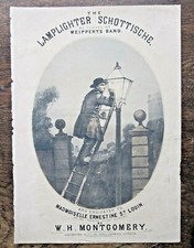 c1850 Lamplighter Schottische Victorian Music Sheet WH Montgomery d'Almaine RARE