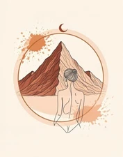 Digital Minimalist Line Art Woman Portrait - Modern Abstract Wall Art Print