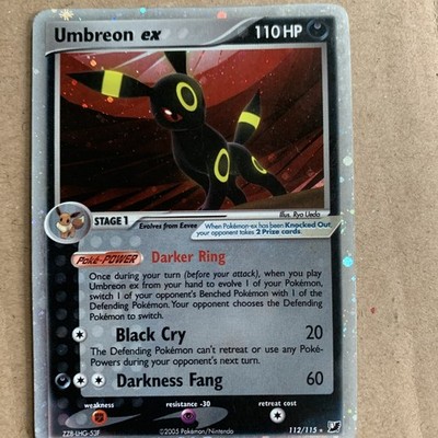 Pokemon Umbreon ex 112/115 EX Unseen Forces Holo Ultra Rare 110 HP Stage 1 EN