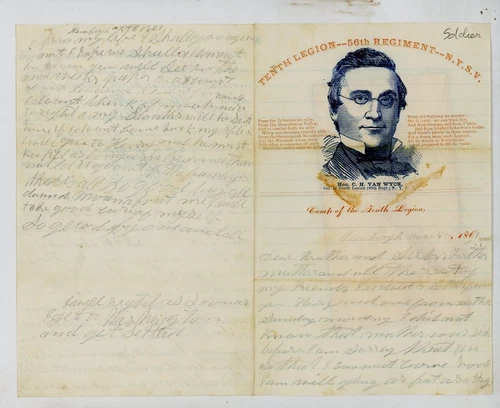 Civil War letterhead Col Charles Van Wyck 56th New York