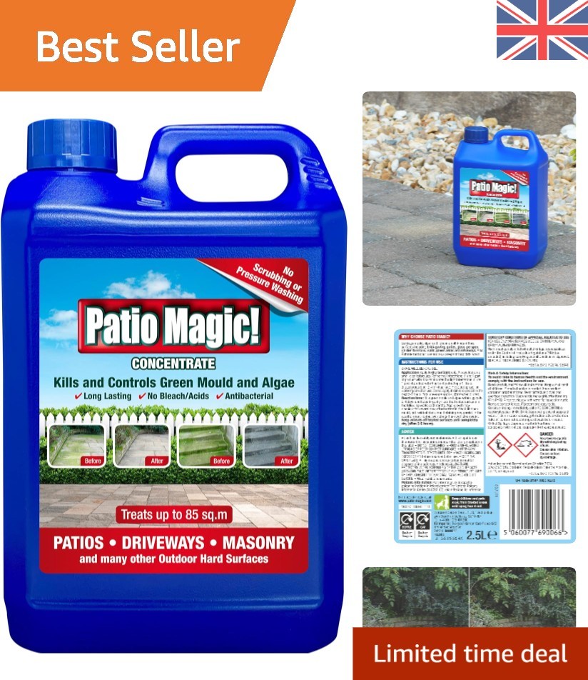 Concentrado asesino de algas biodegradable de 2,5 L para superficies duras interiores/exteriores