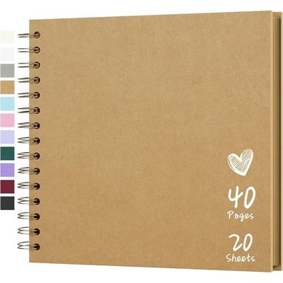 DIY Scrapbook Album 8x8 Inch Kraft Paper 40 Pages Memory Photo Book