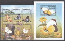 Mozambique - Courrier Yvert 1468/73+Hb 37 ** MNH Faune Papillons