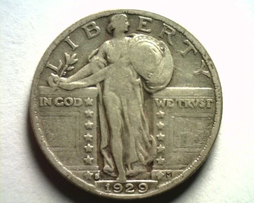 1929-S STANDING LIBERTY QUARTER FINE / VERY FINE F/VF NICE ORIGINAL COIN