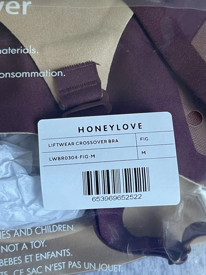 Honey Love Lift Wear Crossover Bra Color Fig Size Medium - Image 2 of 4